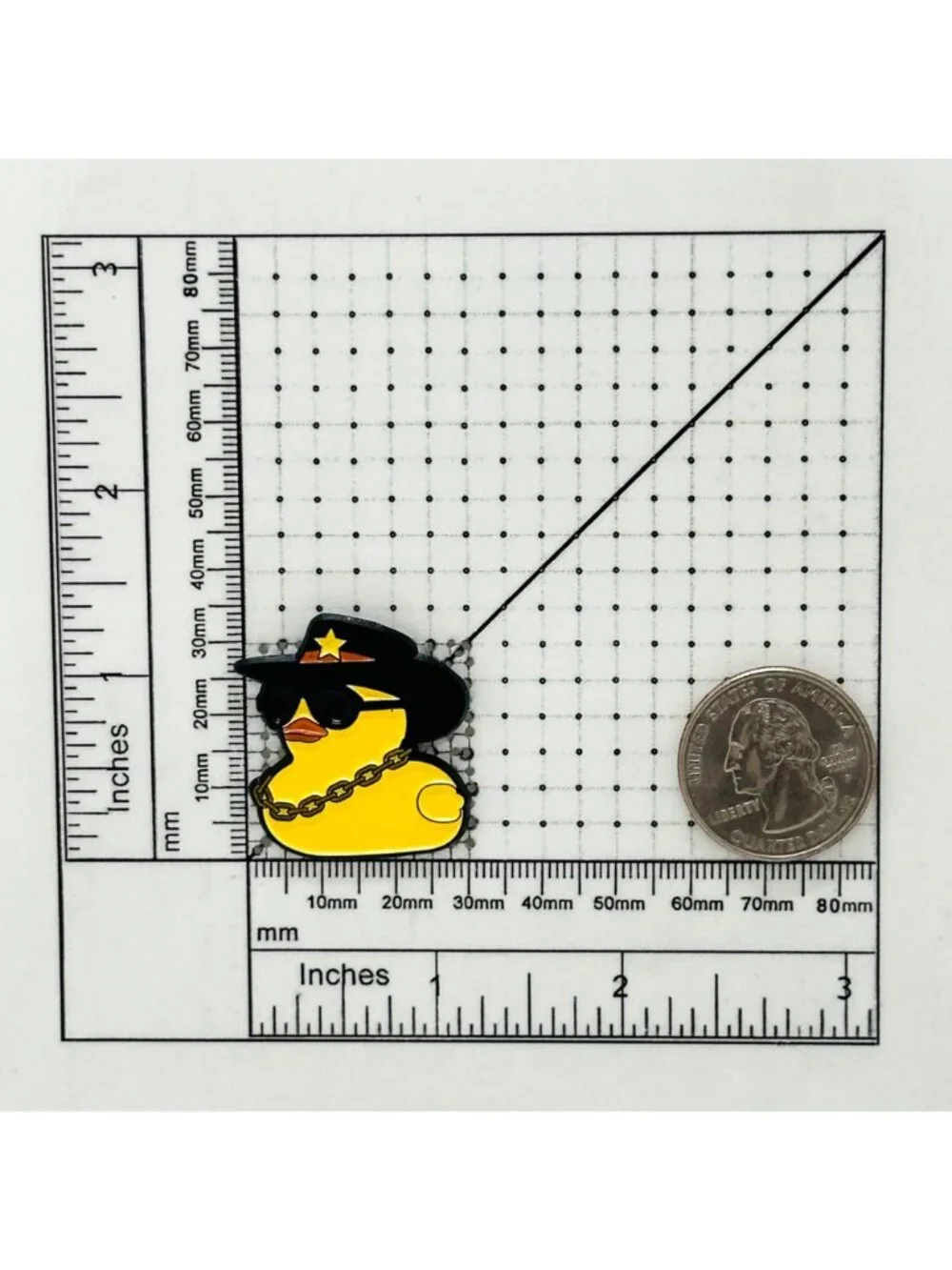 ⭐Pin Cartoon Geometric Little Yellow Duck Wearing A Hat Metal Brooch Cowboy Hat